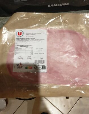 Jambon cuit superieur sans couenne 2 tranches