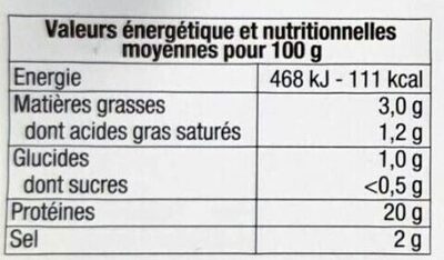Jambon cuit supérieur sans couenne 4 tranches nutrition facts table