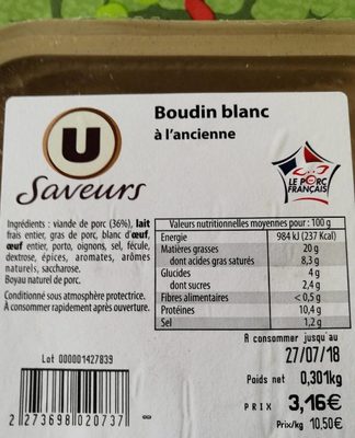 Boudin blanc à l'ancienne