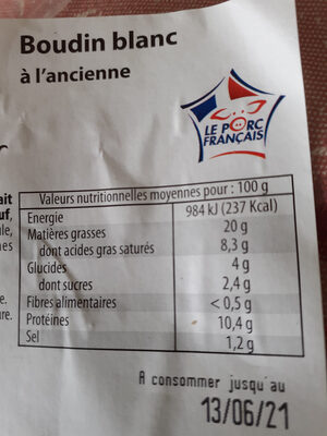 boudin blanc a l'ancienne front packaging