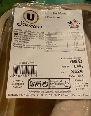 Boudin blanc à l ancienne