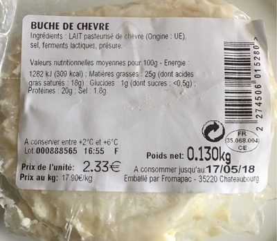 Buche de chèvre front packaging