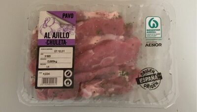 Chuleta de pavo al ajillo