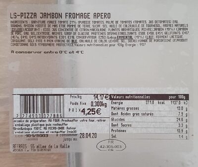 pizza jambon fromage apero