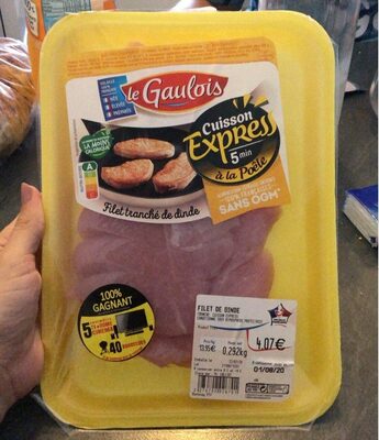 Filet tranché de dinde front packaging