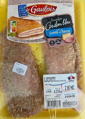 L'escalope cordon bleu garnie au comté et bacon