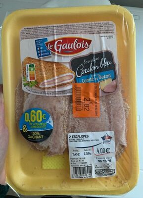 Escalope cordon bleu garnie comté et bacon