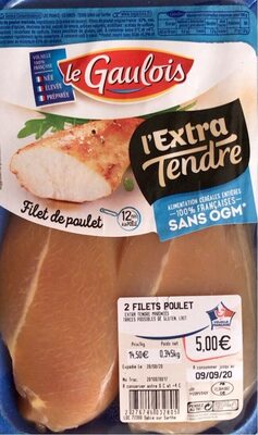 Filet de poulet l’extra tendre front packaging
