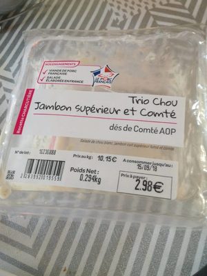 Trio chou jambon et comté