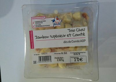 Trio chou Jambon Supérieur et Comté