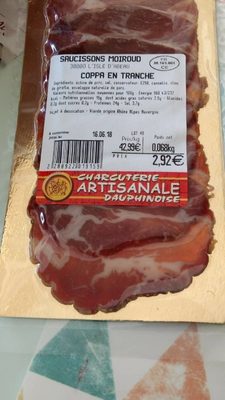 Coppa en tranche front packaging