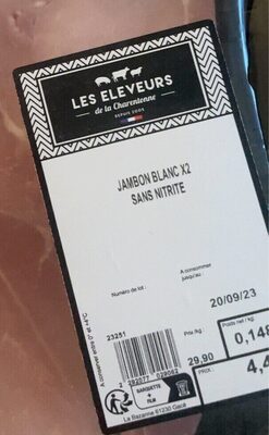 Jambon blanc x2 sans nitrites