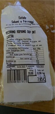Pecorino romano dop