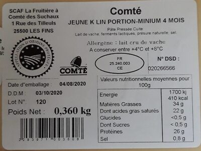 Comté 4 mois