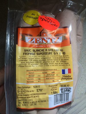 Saucisse blanche à griller au fromage supérieur
