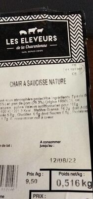 Chair à saucisse nature front packaging