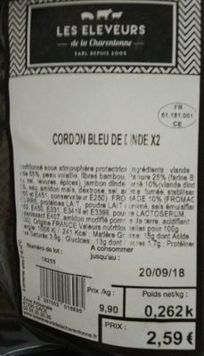 Cordon bleu de dinde x2