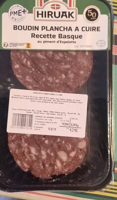 Boudin plancha à cuire Recette Basque front packaging