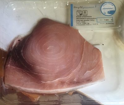 Steak d'espadon decongelé
