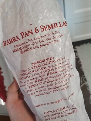 Barra pan 6 semillas