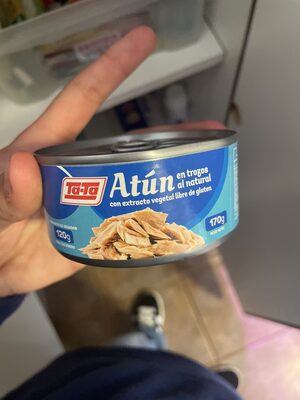 Atún en trozos al natural front packaging