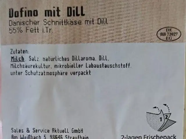 Dofino ingredients label