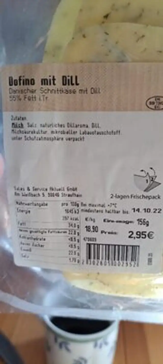 Dofino nutrition facts table