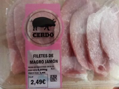Filetes de magro jamon front packaging
