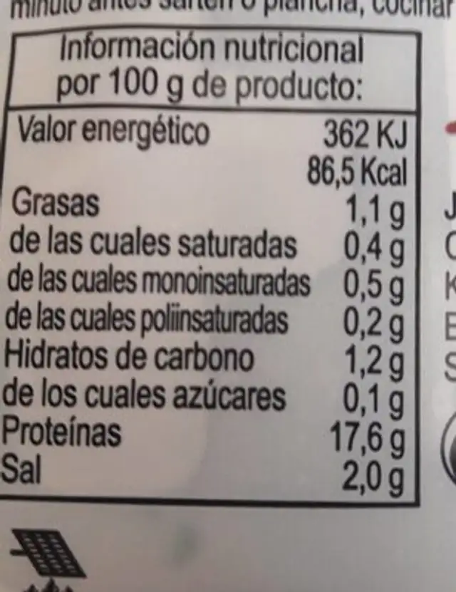 Pechuga de pollo finas hierbas marinada nutrition facts table