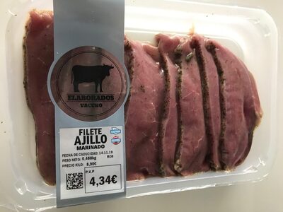 Filete ajillo marinado front packaging
