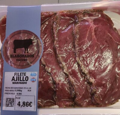 Filete ajillo marinado front packaging