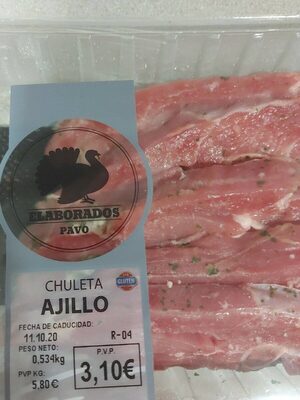 Chuleta de pavo al ajillo