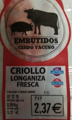 Criollo longaniza fresca