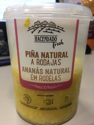 Piña natural a rodajas