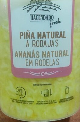Piña natural a rodajas
