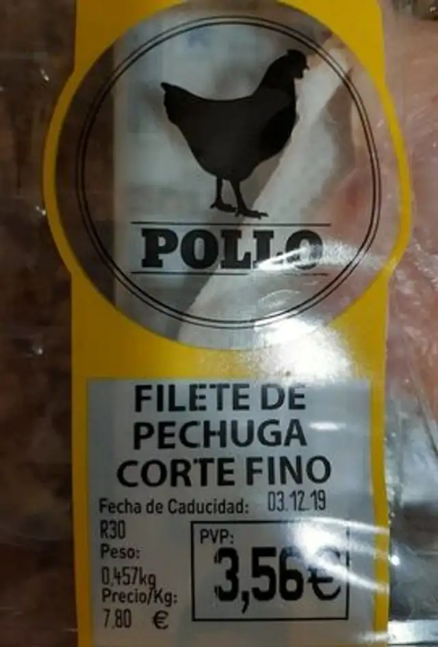 Pechugas de pollo fileteadas nutrition facts table