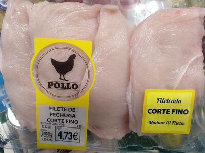 Filete de pechuga de pollo corte fino