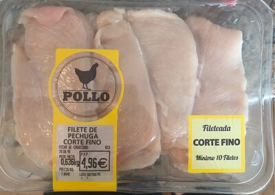 Filete de pechuga de pollo corte fino