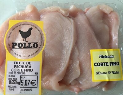 Filete de pechuga de pollo corte fino