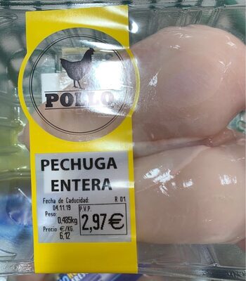 Pechuga entera de pollo front packaging
