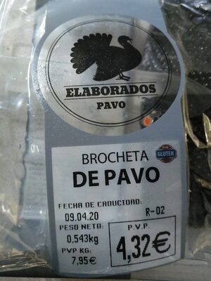 Brocheta de pavo
