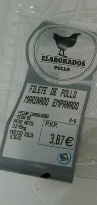 Filete de pollo marinado empanado