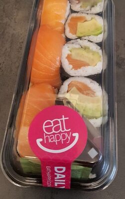 Sushi mit Lachs front packaging