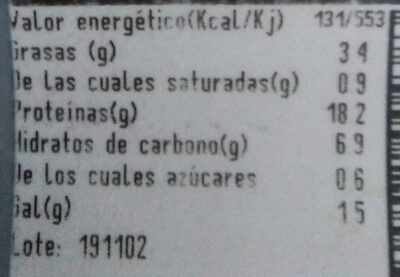 Tacos de pollo adobado marinado nutrition facts table