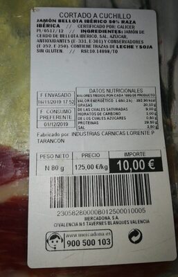 Jamón de bellota ibérico