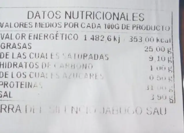 Taco a cuchillo nutrition facts table