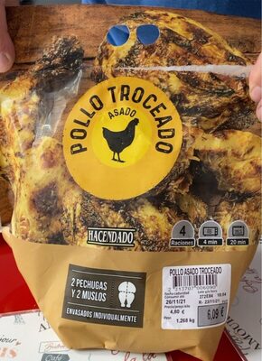 Pollo troceado asado front packaging