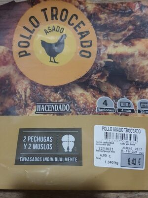 Pollo troceado asado