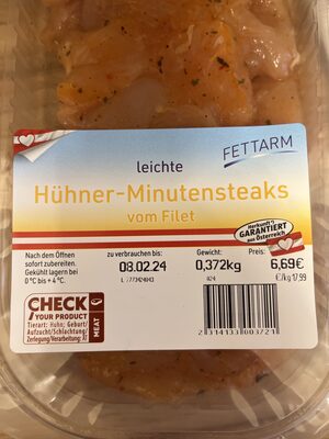 Leichte Hühner Steaks front packaging