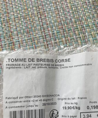 Tomme de brebis Corse